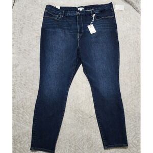 GOOD AMERICAN High‎ Rise Skinny Jeans Plus Size 26 Blue Denim NWT Casual Stretch